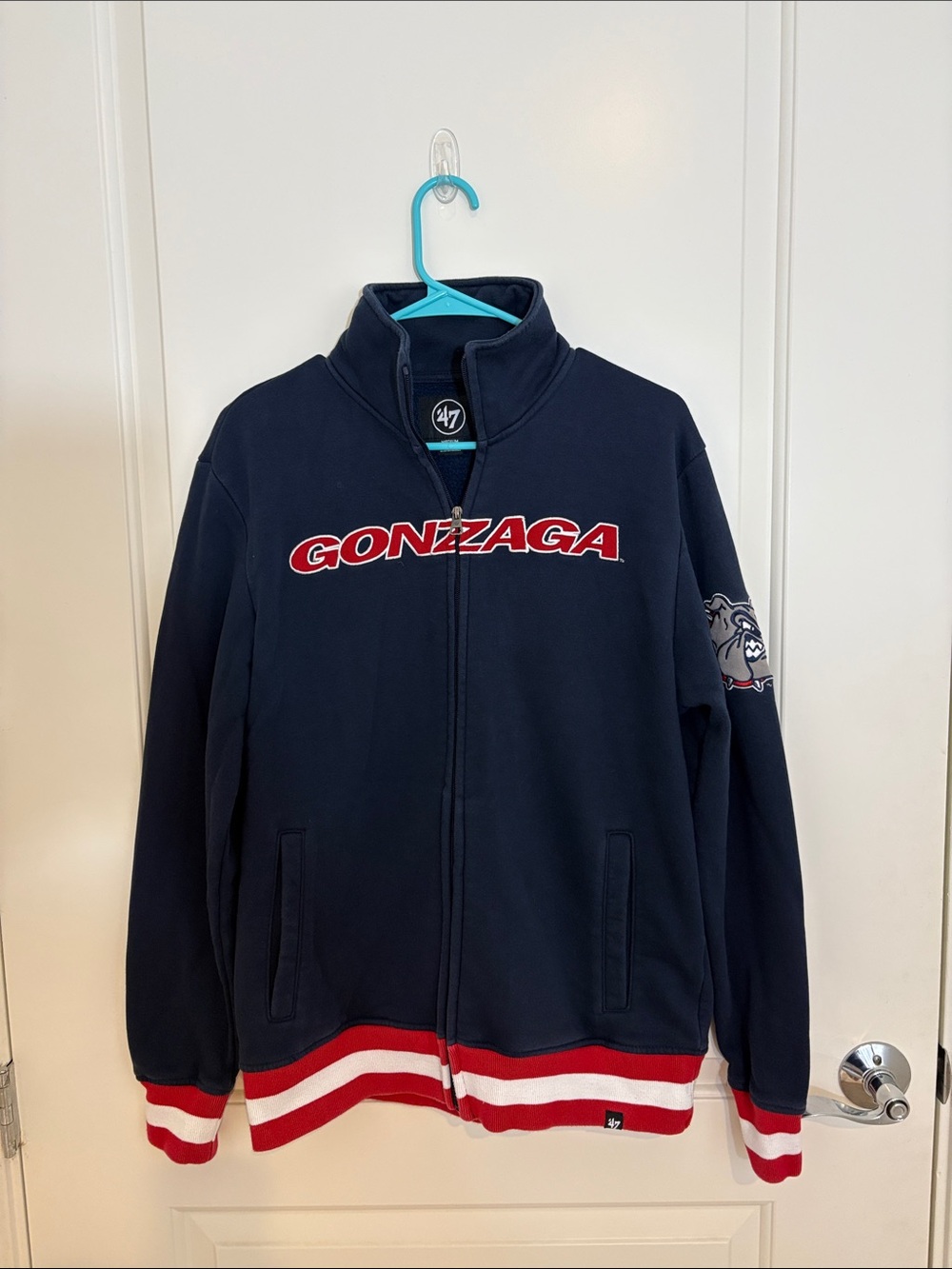 47 Gonzaga Bomber Jacket with Red and White Trim